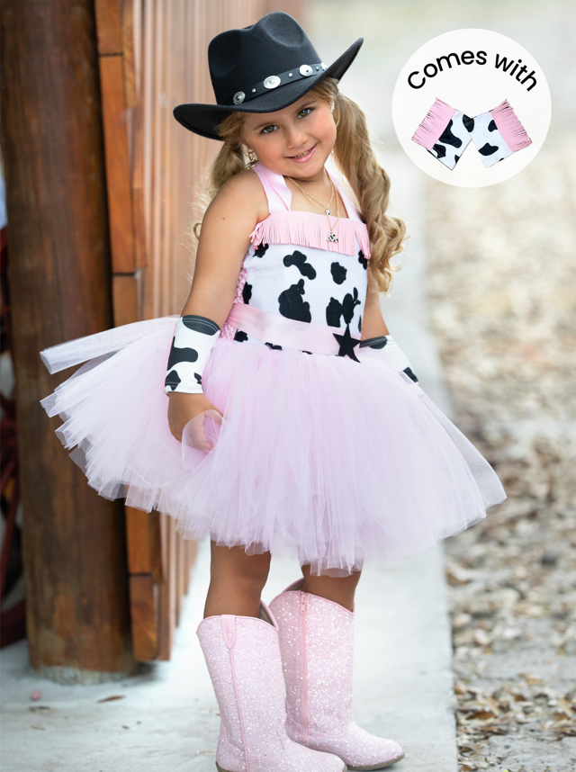 Girls Rodeo Princess Cowgirl Tutu Costume Dress