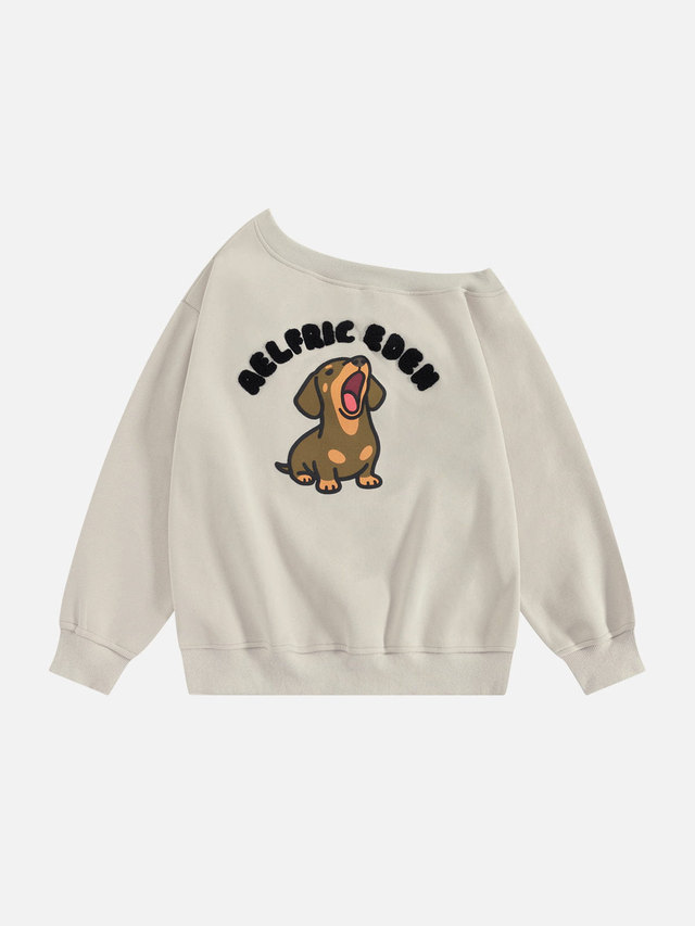 Aelfric Eden Dachshund Off-The-Shoulder Sweatshirt