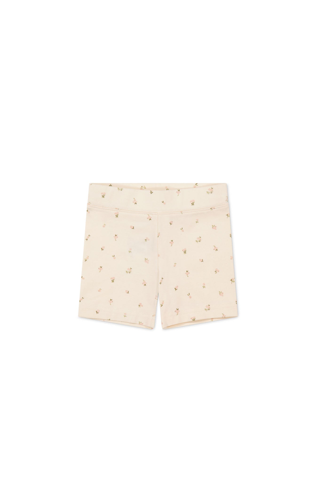 Organic Cotton Everyday Bike Short - Ditsy Berry Rose