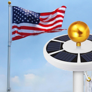 Bundle: 20ft Telescoping Flagpole + Solar light
