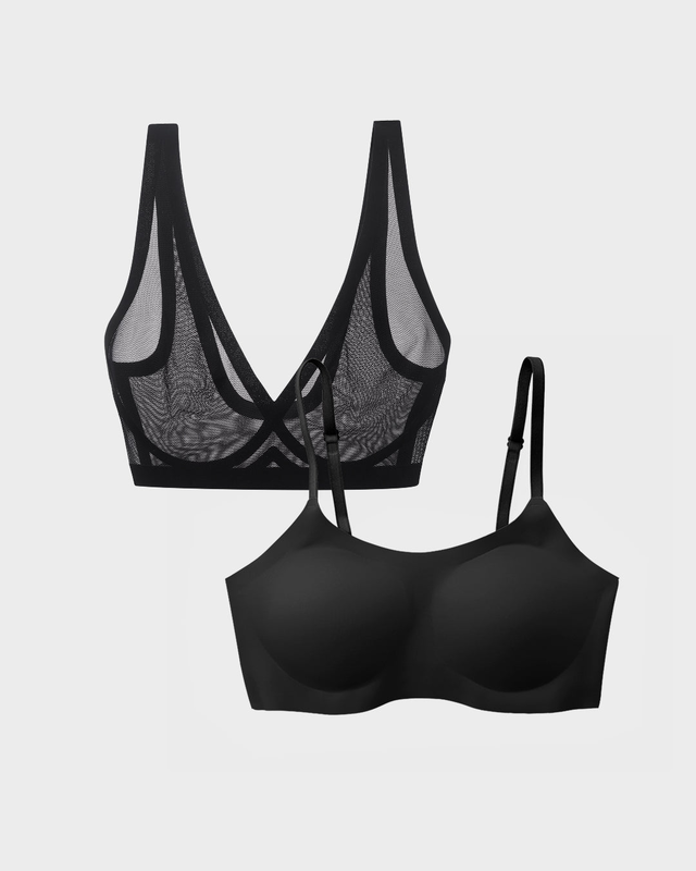 Bralette Bundle Black Sheer and Black