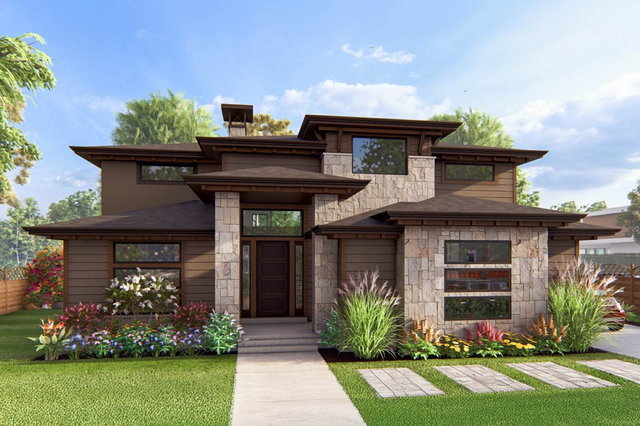 Plan 910114WHD: Two-Story Modern Prairie House Plan with Flex Room or Study - 3011 Sq Ft