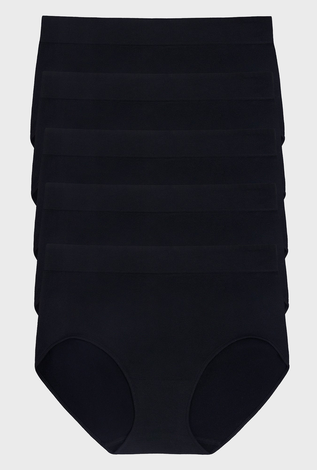 5Pk Seamless Brief Solid Black