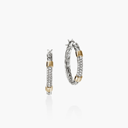 John Hardy Essential Two-Tone Pave Hoop Earrings