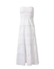 White Embroidered Cotton Eyelet Dress