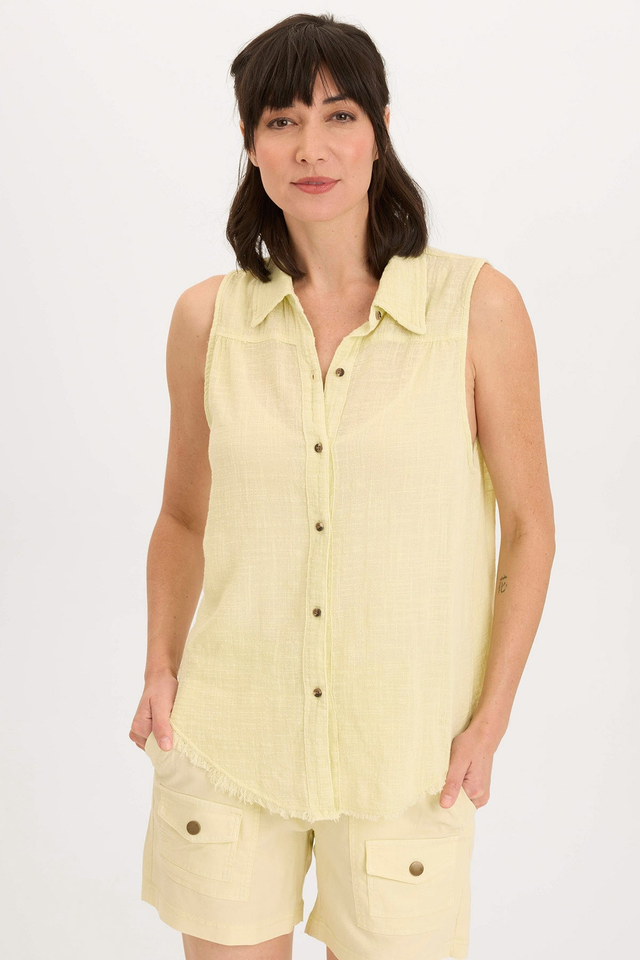 Otto Gauze Button-Up Tank