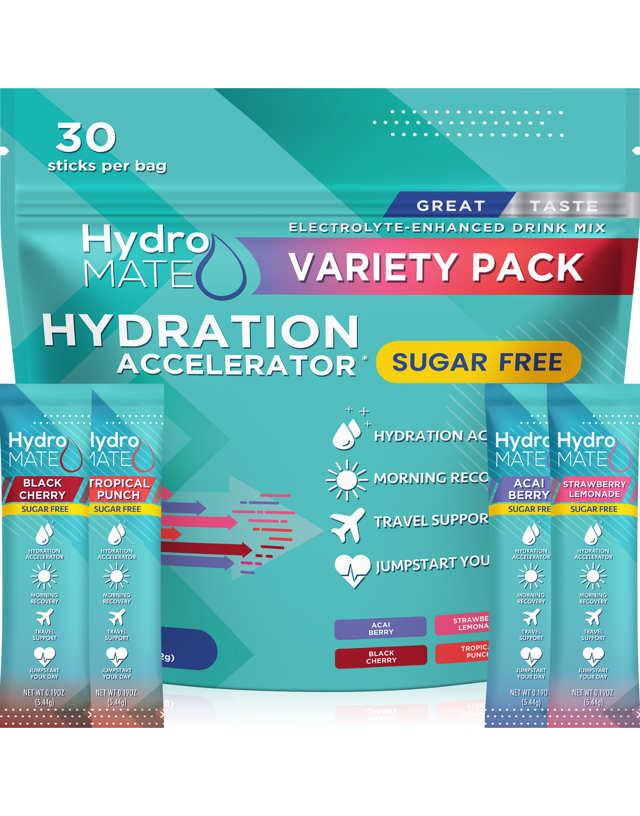 HydroMATE Electrolytes Sugar Free Variety Pack 16 Sticks