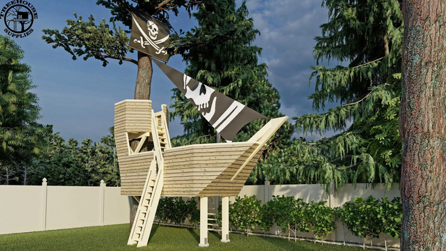 THE PIRATE SHIP © 1 Tree 2 Post Treehouse Hardware Kit