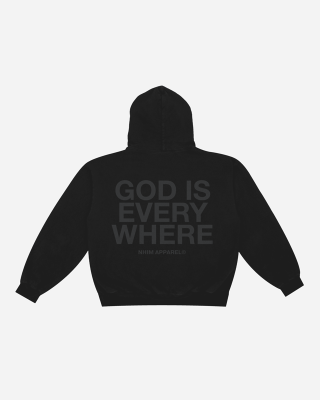 GOD IS EVERYWHERE BLACKOUT HOODIE (BLACK)