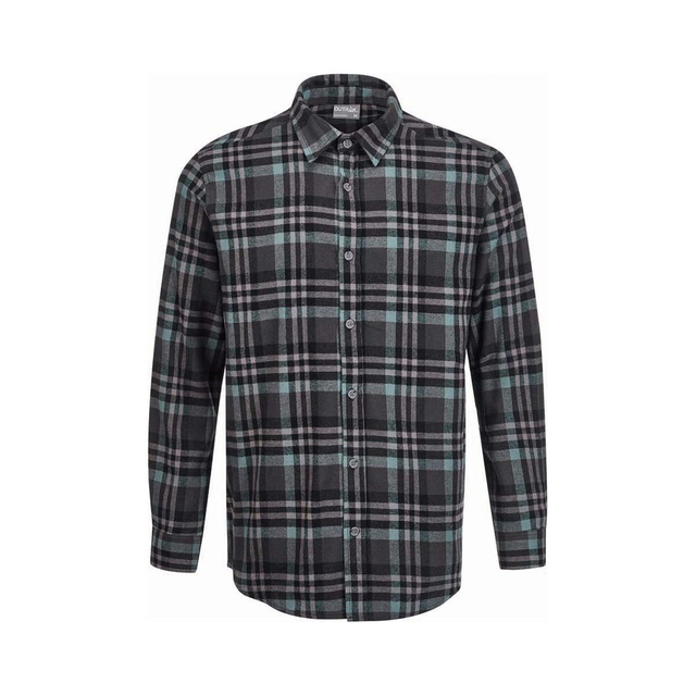 OUTRAK Unisex Flannel Shirt Grey Check 3XL