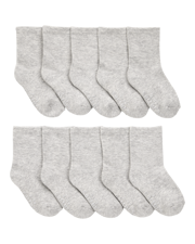 Toddler 10-Pack Crew Socks - Grey