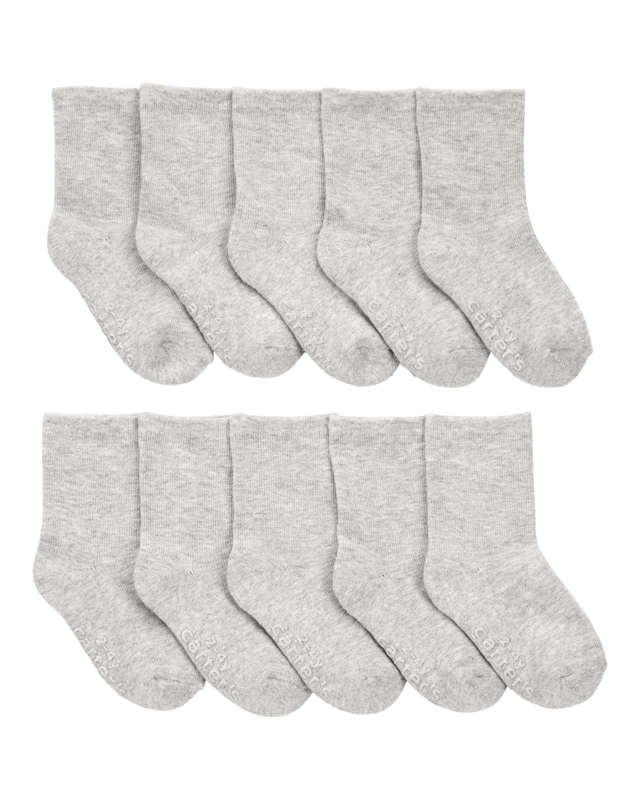 Toddler 10-Pack Crew Socks - Grey