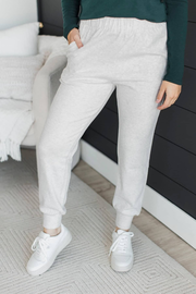 Errands To Run Heathered Joggers- Natural