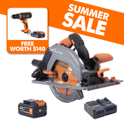 Evolution Cordless R185CCSX-Li 7-1/4 Track Compatible Circular Saw Brushless 20V Li-Ion EXT Inc Multi-Material Blade