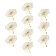 BULK PACK (10-PACK) Beige / Ivory Paper Parasol Umbrella, Scallop Blossom Shaped with Elegant Handle
