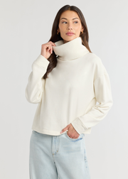 Clover Turtleneck in French Terry (Cream)