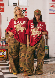 RHINESTONE TEE CRIMSON