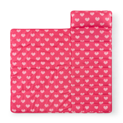 Hearts Nap Mat/Slumber Bag with Blanket & Removable Pillow, 20"x50"