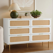 Artiss Chest of 6 Drawers Dresser Lowboy Storage Cabinet White