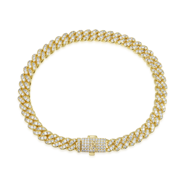 Micro Round Cut Cuban Link Bracelet - 6mm