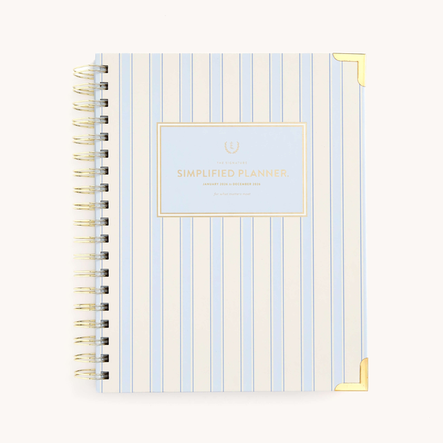 2026 Spiral Weekly Simplified Planner - Serene Stripe