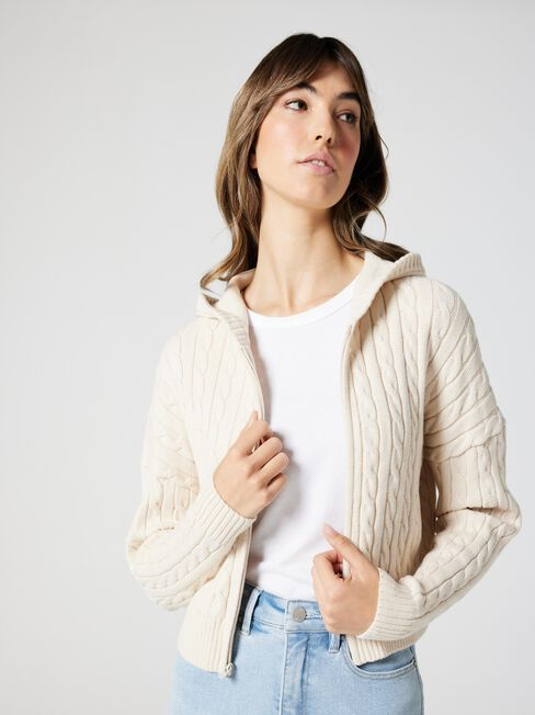 Celia Zip Thru Hooded Knit