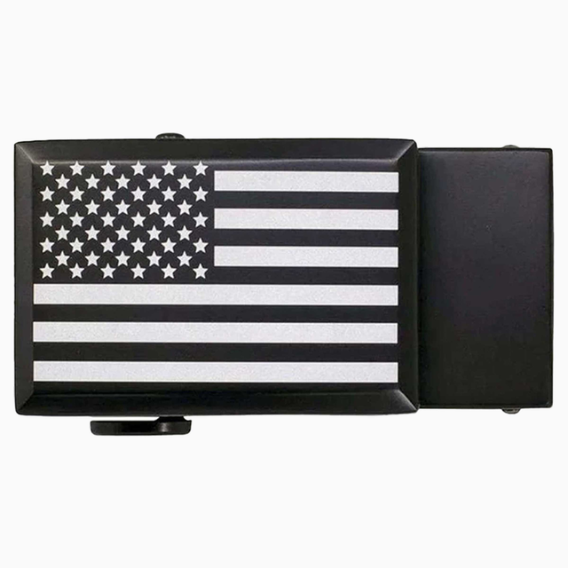 USA Flag Black Go-In Golf Buckle, Fits 1 3/8" Straps