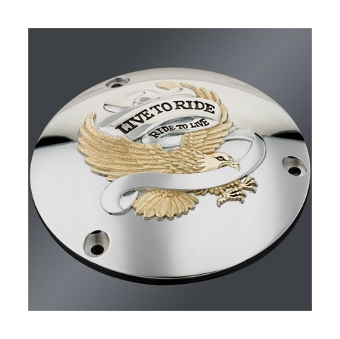 V-Twin Mfg. Live To Ride Derby Cover For Harley Big Twin 1970-1998