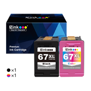 HP 67 67XL Remanufactured Ink Cartridge (1 Black,1 Tri-Color)