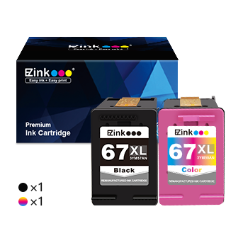 HP 67 67XL Remanufactured Ink Cartridge (1 Black,1 Tri-Color)