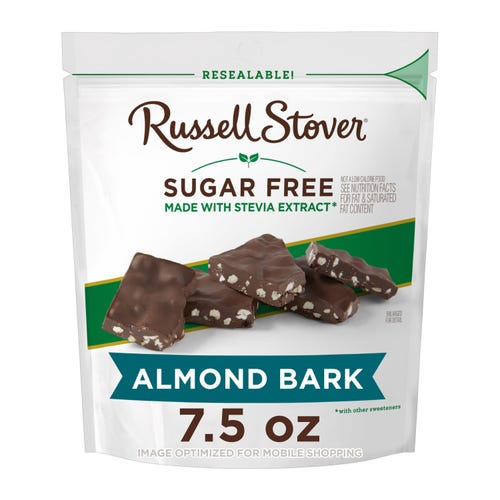 Sugar Free Dark Chocolate Almond & Sea Salt Bark, 7.5 oz. bag