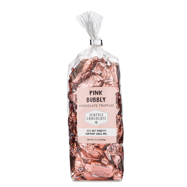 12oz Pink Bubbly Chocolate Truffles Bag