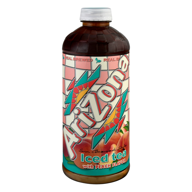 AriZona Sun Brewed Style With Peach Flavor Iced Tea 34 oz - 12 Pack