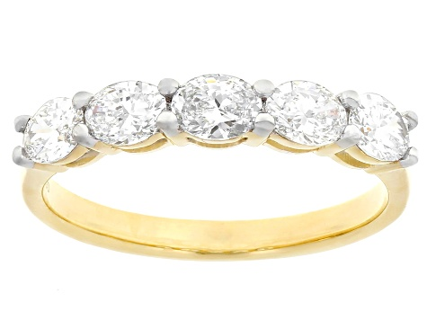 White Lab-Grown Diamond H SI1 10k Yellow Gold Band Ring 1.00ctw