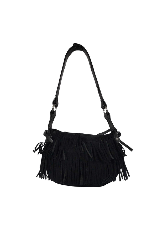 Hogan - Black Suede Fringe Purse