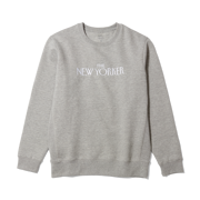 Rea Irvin’s Embroidered Crewneck Sweatshirt in Heather Gray