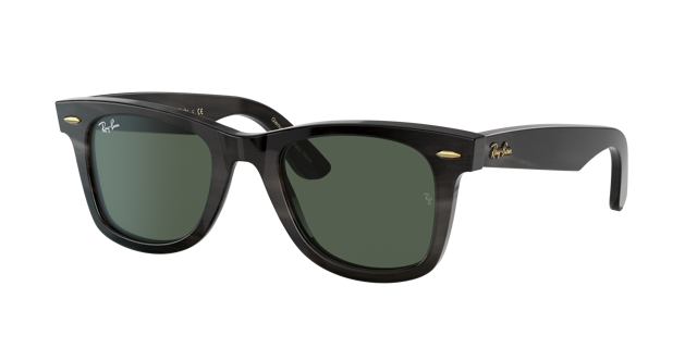 RAY-BAN RB2140CO Original Wayfarer Horn Dark Brown - Unisex Sunglasses, Green Lens