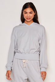 Sundry Lounge Banded Hoodie in Blue Linen