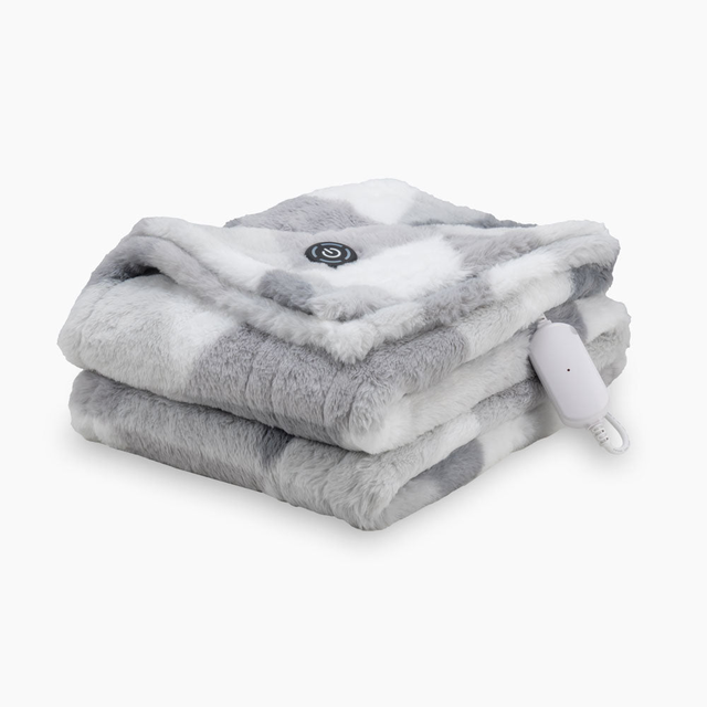 Printed VelvetLoft® Faux Fur Heated Throw