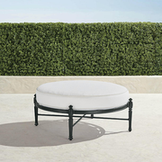 Carlisle Round Ottoman with Cushion in Onyx Aluminum