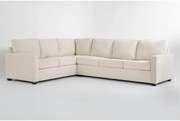 Mathers Cream Beige White Fabric 125" 2 Piece L-Shaped Sectional With Right Arm Facing Sofa | Left Facing | Modular