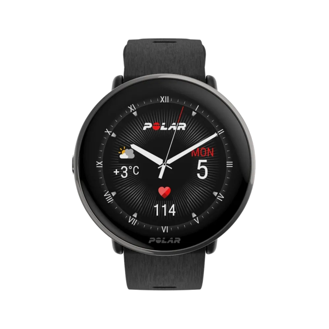Polar Ignite 3 Titanium, Black Silicone