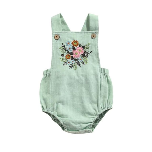 Claudine Floral Romper - Mint