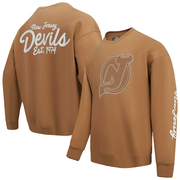Men's New Jersey Devils  Pro Standard Brown Paint the City Pullover Sweatshirt