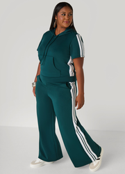 Wide Leg Striped Track Pants