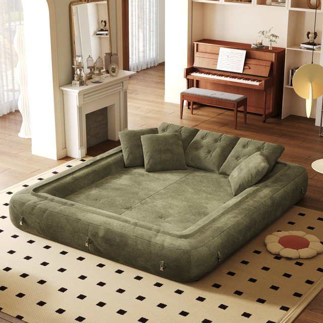 Foldable Corduroy Sleeper Sofa Bed