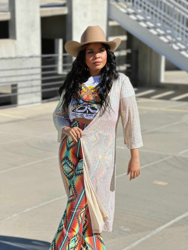 Daisy Jones Sequin Duster - Iridescent Champagne