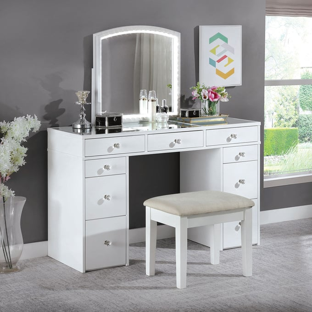 Furniture Of America Louise White Vanity With Stool