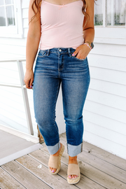 LOVERVET: Sutton Cuffed Slim Straight Jeans