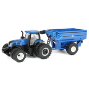 1/64 New Holland T8.385 Tractor with Blue J&M Grain Cart by ERTL